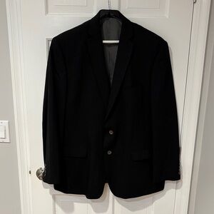 Calvin Klein Black Two-Button Notch Lapel Sport Coat 46R